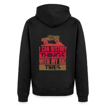 slogan du monster truck - Veste à capuche bio Premium Unisexe - noir - Dos - Nico (187cm)