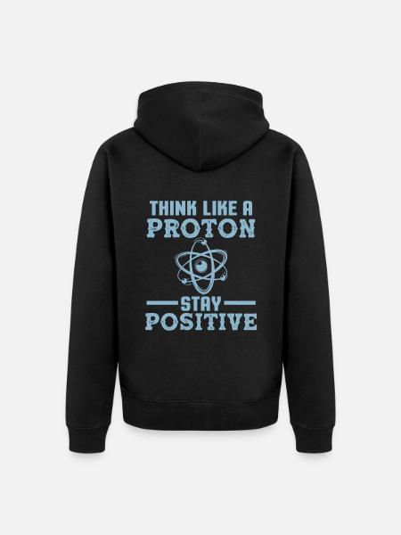 proton atom science - Unisex Premium Organic Zip Hoodie - black