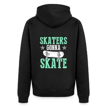 skater skateboard - Unisex Premium Bio Zip Hoodie - Schwarz - Hinten - Nico (187cm)
