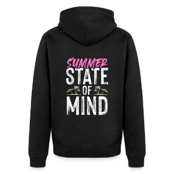 summer summer - Unisex Premium Organic Zip Hoodie - black - Back - Nico (187cm)