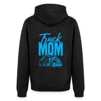 Truck mom mama - Unisex Premium Organic Zip Hoodie - black - Back - Nico (187cm)