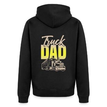 Truck dad papa - Unisex Premium Organic Zip Hoodie - black - Back - Nico (187cm)