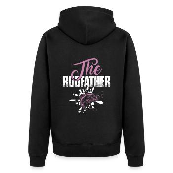 rodfather fishing - Unisex Premium Organic Zip Hoodie - black - Back - Nico (187cm)