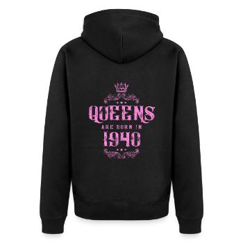 né en 1940 - Veste à capuche bio Premium Unisexe - noir - Dos - Nico (187cm)