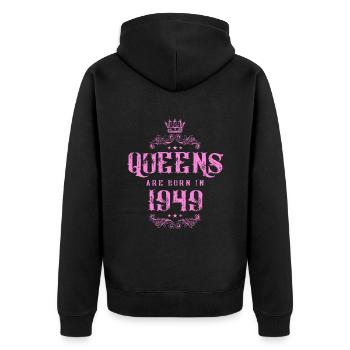 born in 1949 - Unisex Premium Organic Zip Hoodie - black - Back - Nico (187cm)