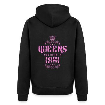 born in 1951 - Unisex Premium Organic Zip Hoodie - black - Back - Nico (187cm)