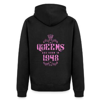born in 1948 - Unisex Premium Organic Zip Hoodie - black - Back - Nico (187cm)
