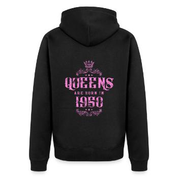 né en 1950 - Veste à capuche bio Premium Unisexe - noir - Dos - Nico (187cm)