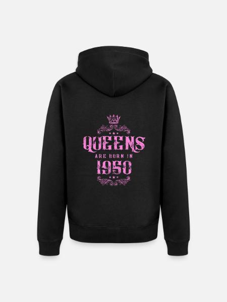 born in 1950 - Unisex Premium Organic Zip Hoodie - black