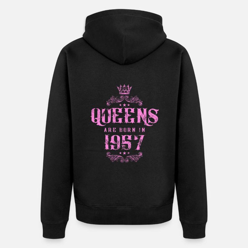 né en 1957 - Veste à capuche bio Premium Unisexe - noir