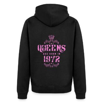né en 1972 - Veste à capuche bio Premium Unisexe - noir - Dos - Nico (187cm)