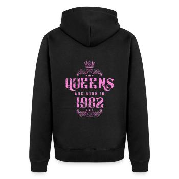 born in 1982 - Unisex Premium Organic Zip Hoodie - black - Back - Nico (187cm)