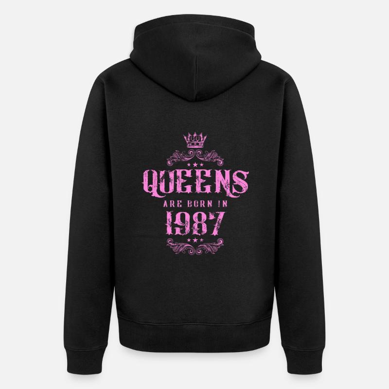 né en 1987 - Veste à capuche bio Premium Unisexe - noir