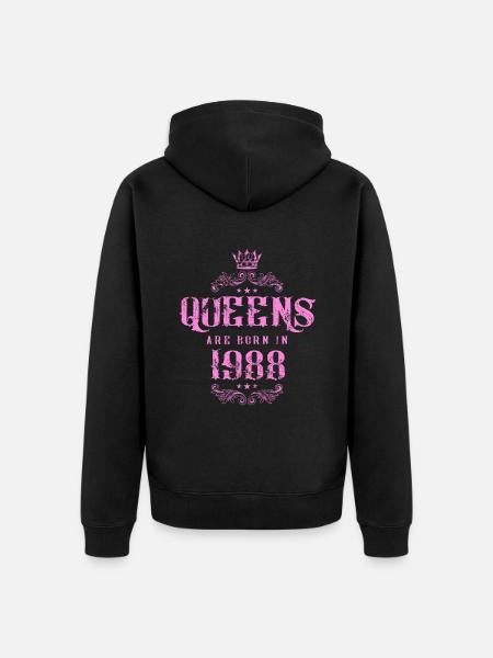 born in 1988 - Unisex Premium Organic Zip Hoodie - black