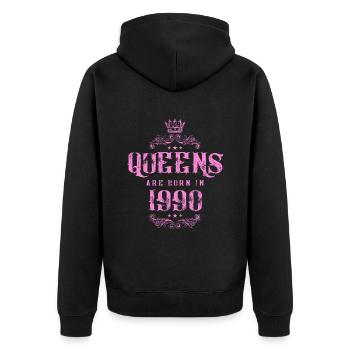 born in 1990 - Unisex Premium Organic Zip Hoodie - black - Back - Nico (187cm)