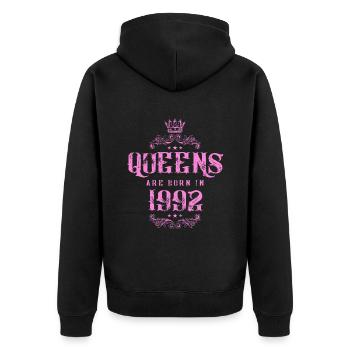 né en 1992 - Veste à capuche bio Premium Unisexe - noir - Dos - Nico (187cm)