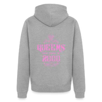 born in 2000 - Unisex Premium Bio Zip Hoodie - Grau meliert - Hinten - Nico (187cm)