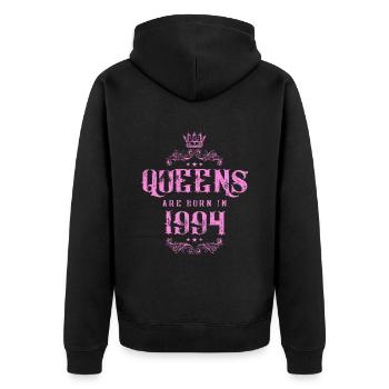 born in 1994 - Unisex Premium Bio Zip Hoodie - Schwarz - Hinten - Nico (187cm)