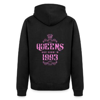 né en 1993 - Veste à capuche bio Premium Unisexe - noir - Dos - Nico (187cm)