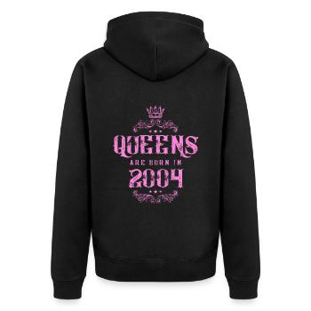 born in 2004 - Unisex Premium Organic Zip Hoodie - black - Back - Nico (187cm)
