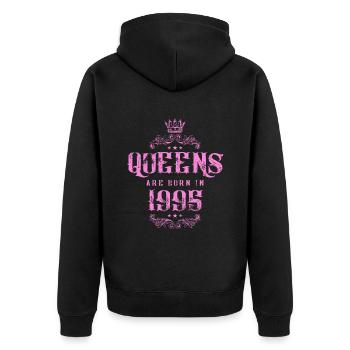 born in 1995 - Unisex Premium Organic Zip Hoodie - black - Back - Nico (187cm)