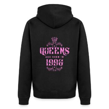 born in 1996 - Unisex Premium Bio Zip Hoodie - Schwarz - Hinten - Nico (187cm)