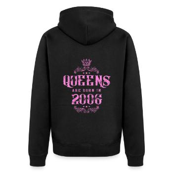 born in 2006 - Unisex Premium Bio Zip Hoodie - Schwarz - Hinten - Nico (187cm)
