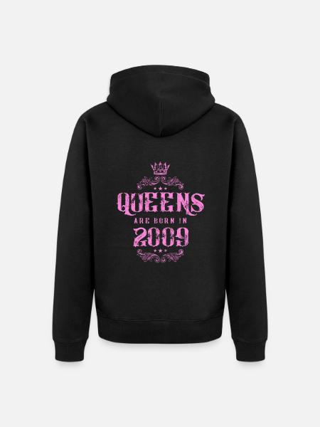 born in 2009 - Unisex Premium Organic Zip Hoodie - black
