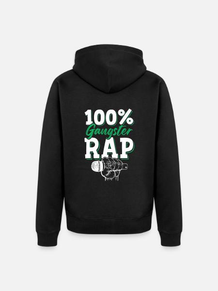 100% Gangster Rap - Unisex Premium Bio Zip Hoodie - Schwarz