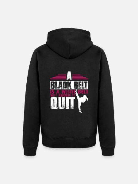 schwarzer gürtel Taekwondo - Unisex Premium Bio Zip Hoodie - Schwarz
