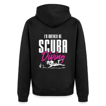 scuba tauchen - Unisex Premium Bio Zip Hoodie - Schwarz - Hinten - Nico (187cm)