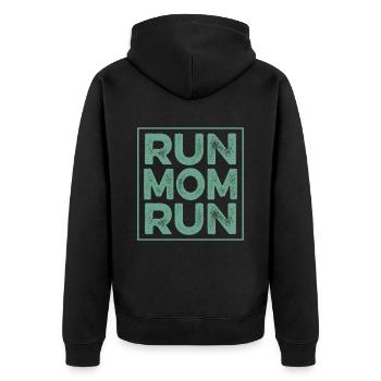 race mama mom - Unisex Premium Organic Zip Hoodie - black - Back - Nico (187cm)