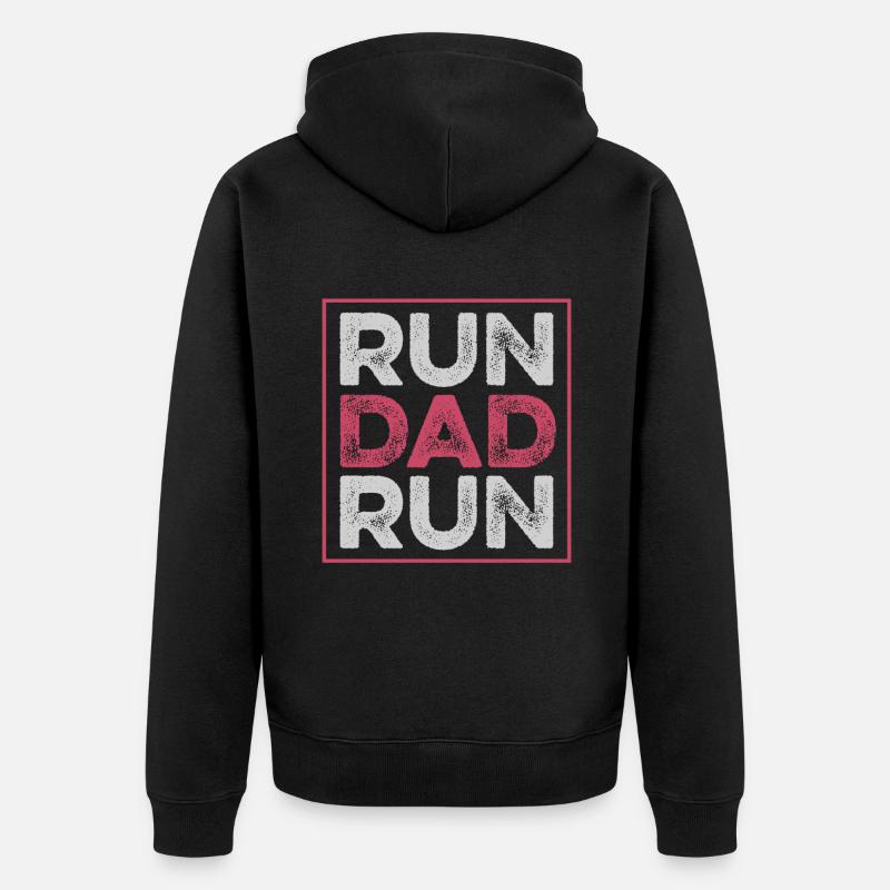 courir papa papa - Veste à capuche bio Premium Unisexe - noir