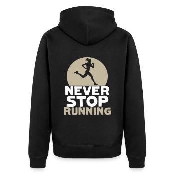 ne jamais arrêter de courir - Veste à capuche bio Premium Unisexe - noir - Dos - Nico (187cm)