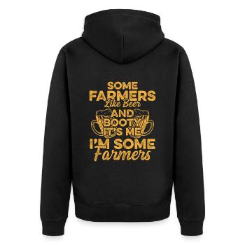 Bière fermier - Veste à capuche bio Premium Unisexe - noir - Dos - Nico (187cm)