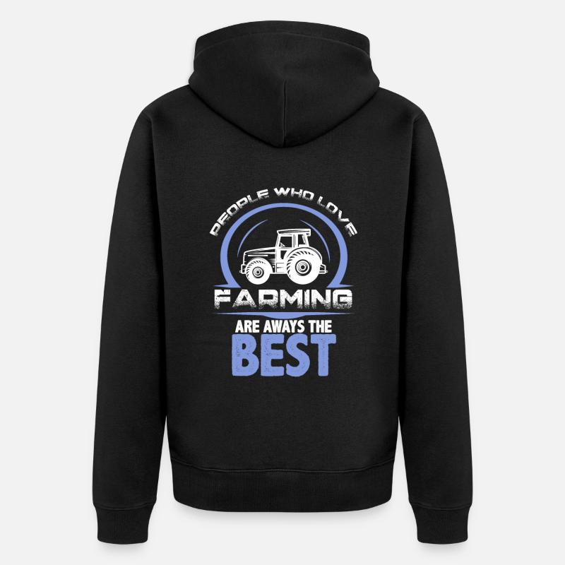 farming traktor - Unisex Premium Bio Zip Hoodie - Schwarz