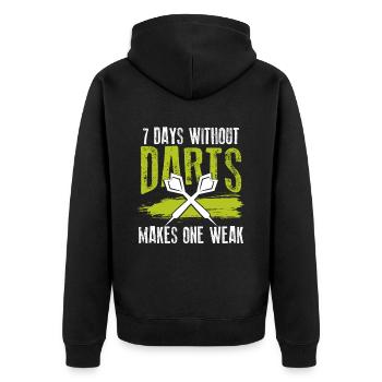darts sport - Unisex Premium Organic Zip Hoodie - black - Back - Nico (187cm)