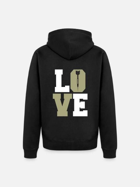 love darts - Unisex Premium Organic Zip Hoodie - black