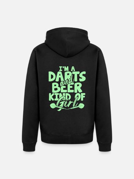 fléchettes filles et bière - Veste à capuche bio Premium Unisexe - noir