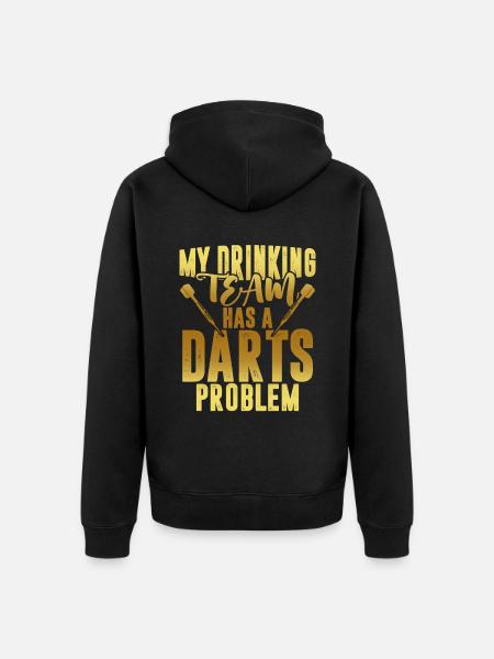 drinking team darts - Unisex Premium Organic Zip Hoodie - black