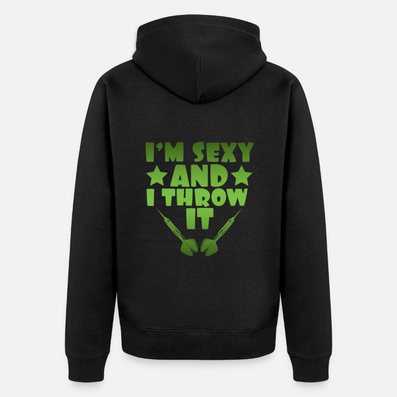 joueur de fléchettes sexy - Veste à capuche bio Premium Unisexe - noir