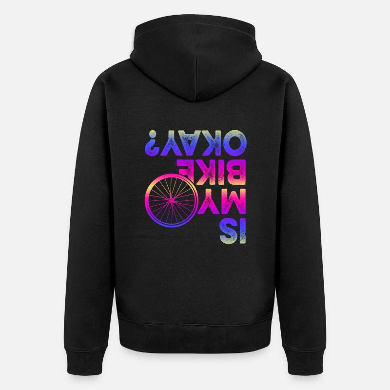 slogan vélo - Veste à capuche bio Premium Unisexe - noir