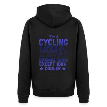 fahrrad mama mom - Unisex Premium Bio Zip Hoodie - Schwarz - Hinten - Nico (187cm)