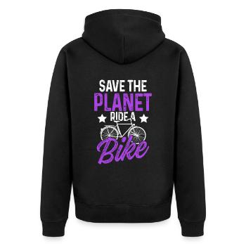 sauver la planète vélo - Veste à capuche bio Premium Unisexe - noir - Dos - Nico (187cm)