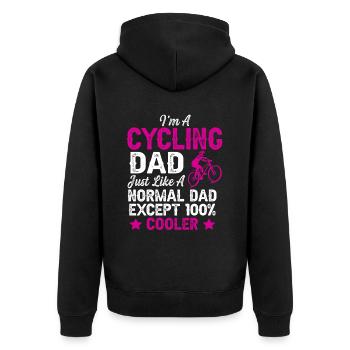 fahrrad dad papa - Unisex Premium Bio Zip Hoodie - Schwarz - Hinten - Nico (187cm)