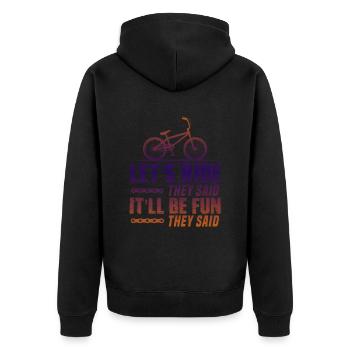 lets ride bike - Unisex Premium Organic Zip Hoodie - black - Back - Nico (187cm)