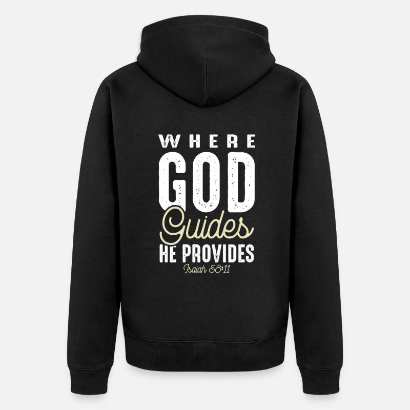 Dieu dirige la Bible - Veste à capuche bio Premium Unisexe - noir