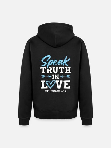 truth in love bible - Unisex Premium Organic Zip Hoodie - black