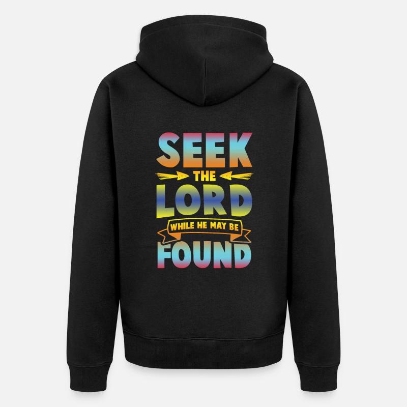 cherchez la bible de Dieu - Veste à capuche bio Premium Unisexe - noir