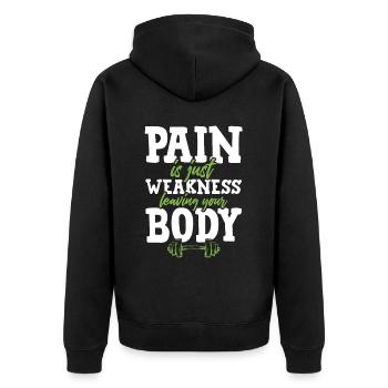 douleur fitness corporel - Veste à capuche bio Premium Unisexe - noir - Dos - Nico (187cm)